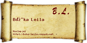 Bóka Leila névjegykártya
