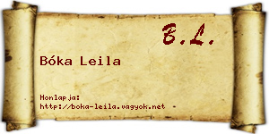 Bóka Leila névjegykártya